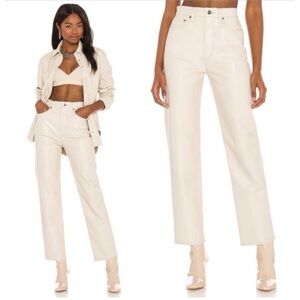 AGOLDE JEANS 24 RECYCLED LEATHER BLD POWDER IVORY STRAIGHT LEG CHIC PINCH WAIST